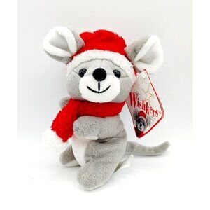 SEARS Whiskers Gray Mouse Plush Beanbag Stiffed Animal Christmas Retired 2001